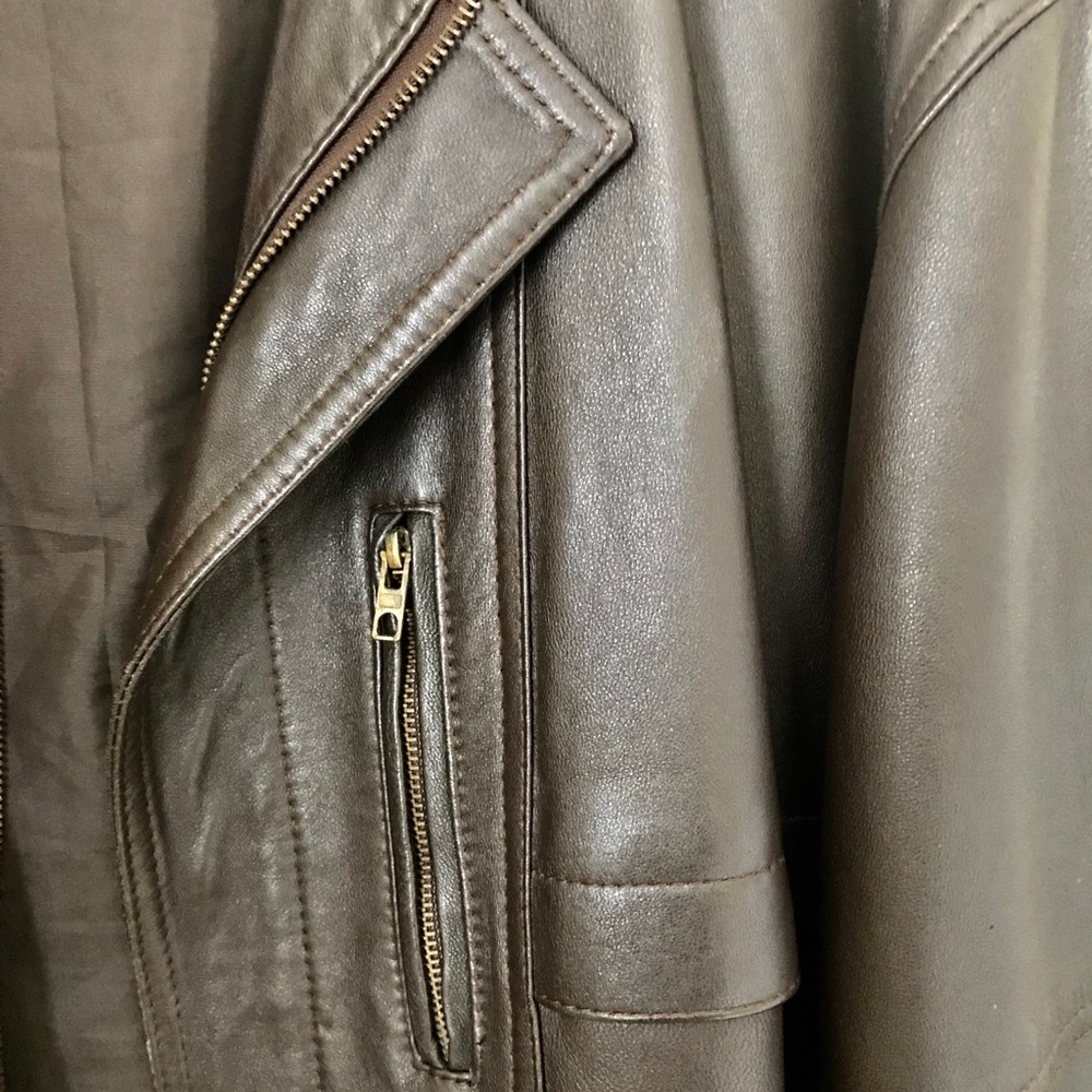 Vintage Brown real genuine leather jacket size XL